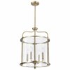 Nuvo Yorktown 4-Light Pendant - Burnished Brass Finish - Clear Glass 60/7936